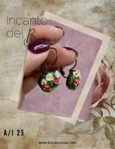 Orecchini piccoli cameo “Incanto del Bosco” mod. 3